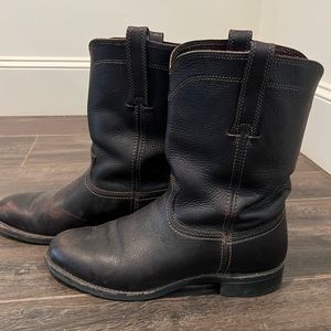 Frye- dark brown mens work/cowboy boots